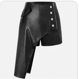 Leather Skort Asymmetrical black size medium.  Never worn, too small for me